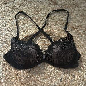 VS Black Lace Plunge Bra 34A